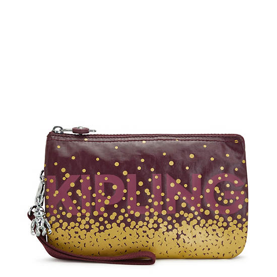 Kipling Creativity Extra Large Metallic Wristlet Çanta Bordo | TR 1149LI